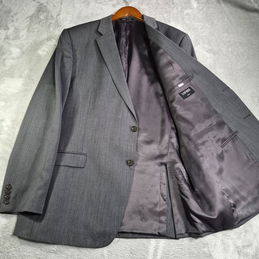 Lauren Ralph Lauren Suit Jacket Mens 48L Gray Wool Slim Fit 2 Button Blazer